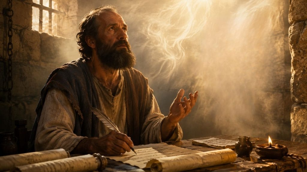 Saint Paul writing scripture