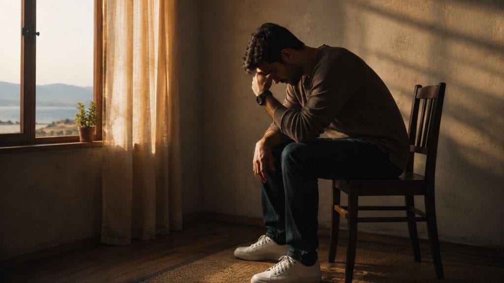 a man suffering from spiritual dryness
