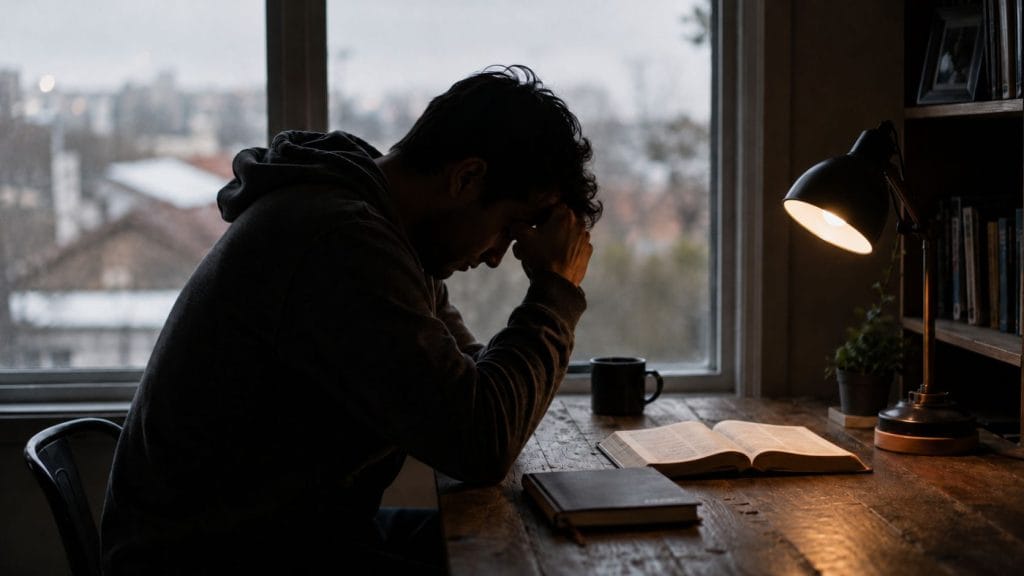 man having a hard time to trust God