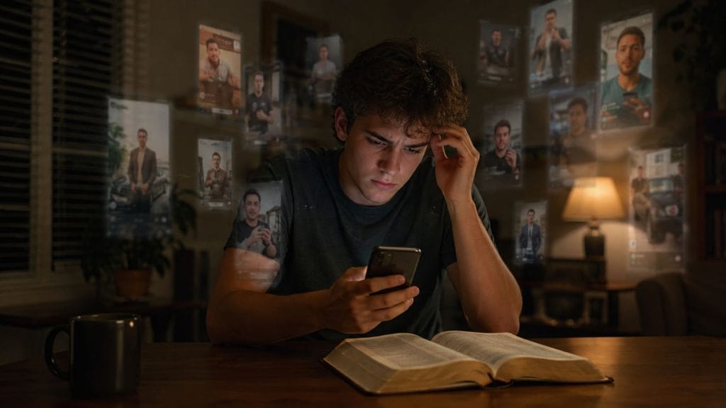 man renewing his mind from social media