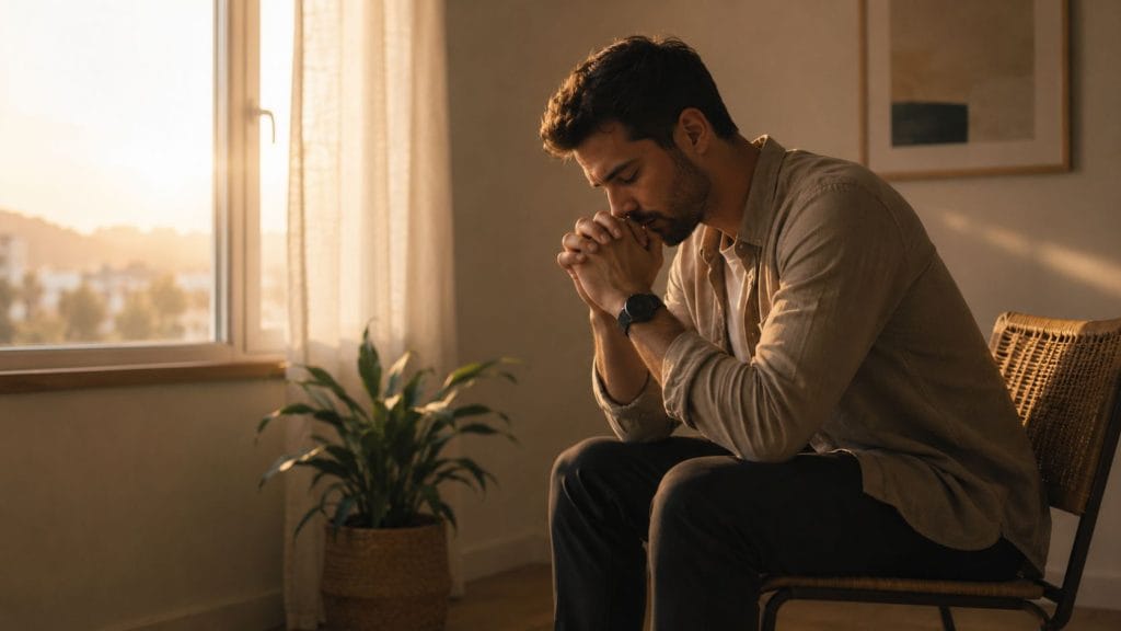 man saying the Lord's prayer
