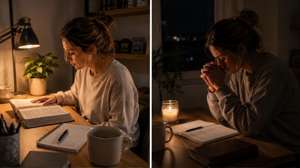 woman keeping her devotional simple